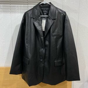 Urban Outfitters Oversized Faux Leather Blazer (NWT)